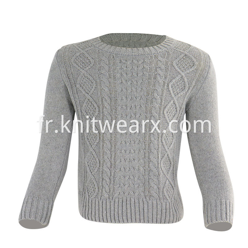 Boy's Knitted Crewneck pullover Cable Sweater Tops